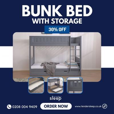 Bunk Bed With Storage on SALE - Tender Sleep