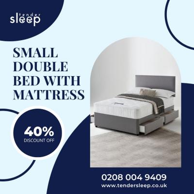 Small Double Bed With Mattress on SALE