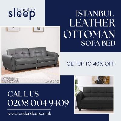 Istanbul Leather ottoman Sofa Bed